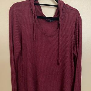 Aeropostale Burgundy Hooded Sweater